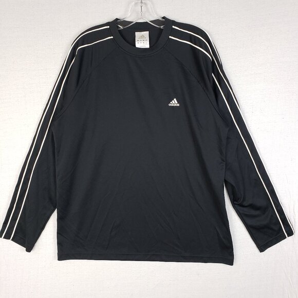Vintage Adidas 3 Stripes Long Sleeve Shirt ClimaLite Activewear size L Y2K 2005 - Picture 1 of 11